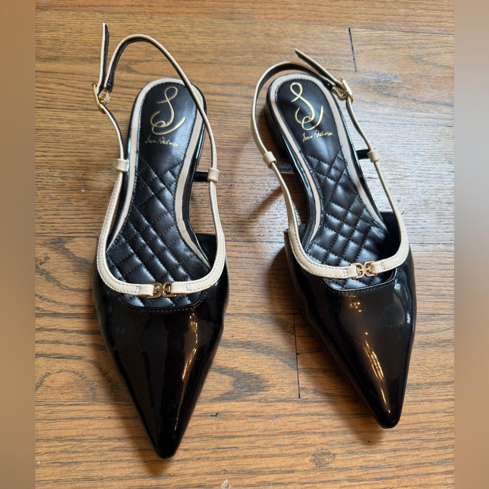 Women's Cohen Pointed-Toe Slingback Flats in Black - Size 8